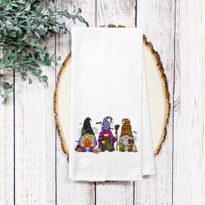 Halloween Gnomes Dish Towel - Fall Halloween Cute Gnome Tea Towel Kitchen Decor - New Home Gift Farm Decorations house Towel