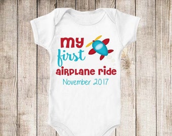 My First Airplane Ride Vacation Personalized Plane Shirt