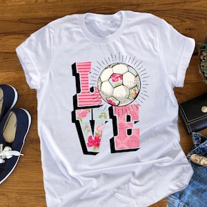 Love Soccer Girls Sports Baller Player Youth T Shirt