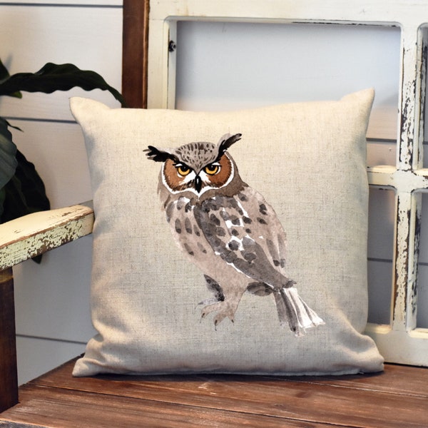 Owl Bird Pillow Cover - Exotic Birds -  Decorations house Decor Throw Farm  Pillow Cover