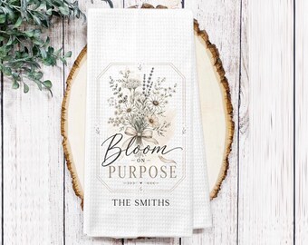 Bloom On Purpose Towel – Wild Flowers Waffle Weave Tea Towel