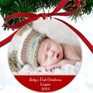 Personalized Baby's First Christmas Photo Ornament