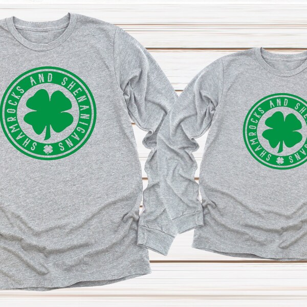 Shamrocks and Shenanigans St. Patrick's Day, St Patty's Adult Kids Toddler Long Sleeve Shirt