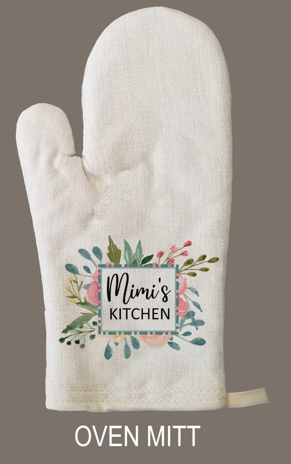 Mimi Oven Mitt & Pot Holder Set, Grandma Gift Set Personalized Oven Mitts,  Gifts for Mom, Mimi's Kitchen Camping RV 