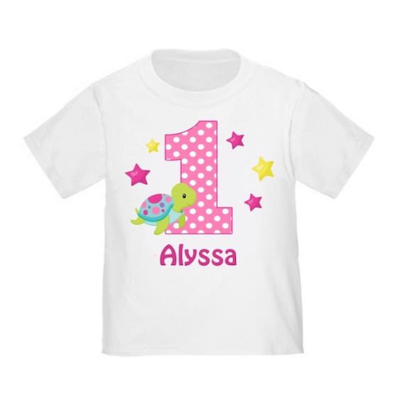 Girls Sea Turtle Personalized Birthday Shirt ANY AGE - Etsy