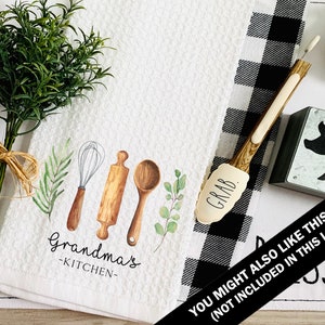 Highland Cow Personalized Dish Towel - Floral Cow Towel Kitchen Decor - New Home Gift Farm Decorations house Decor Towel image 4