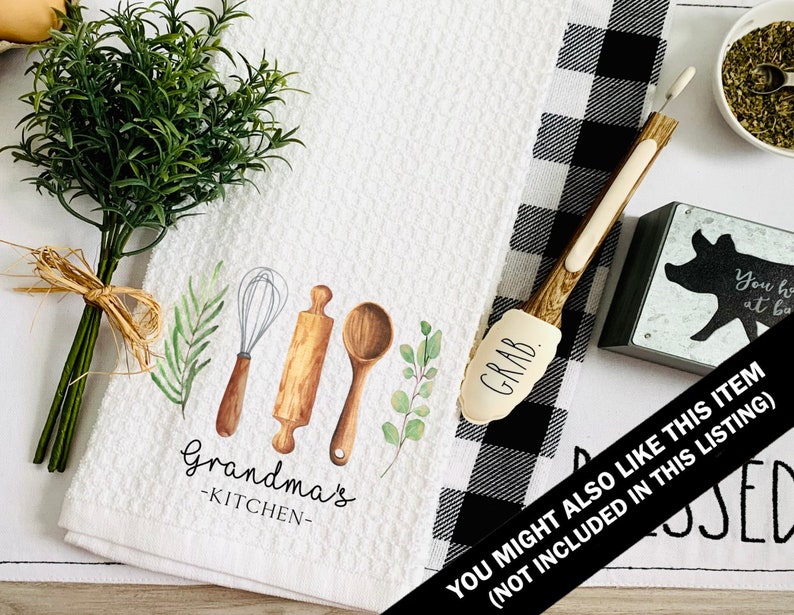 Highland Cow Personalized Dish Towel - Floral Cow Towel Kitchen Decor - New Home Gift Farm Decorations house Decor Towel image 4