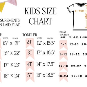a shirt size chart for a child's t - shirt