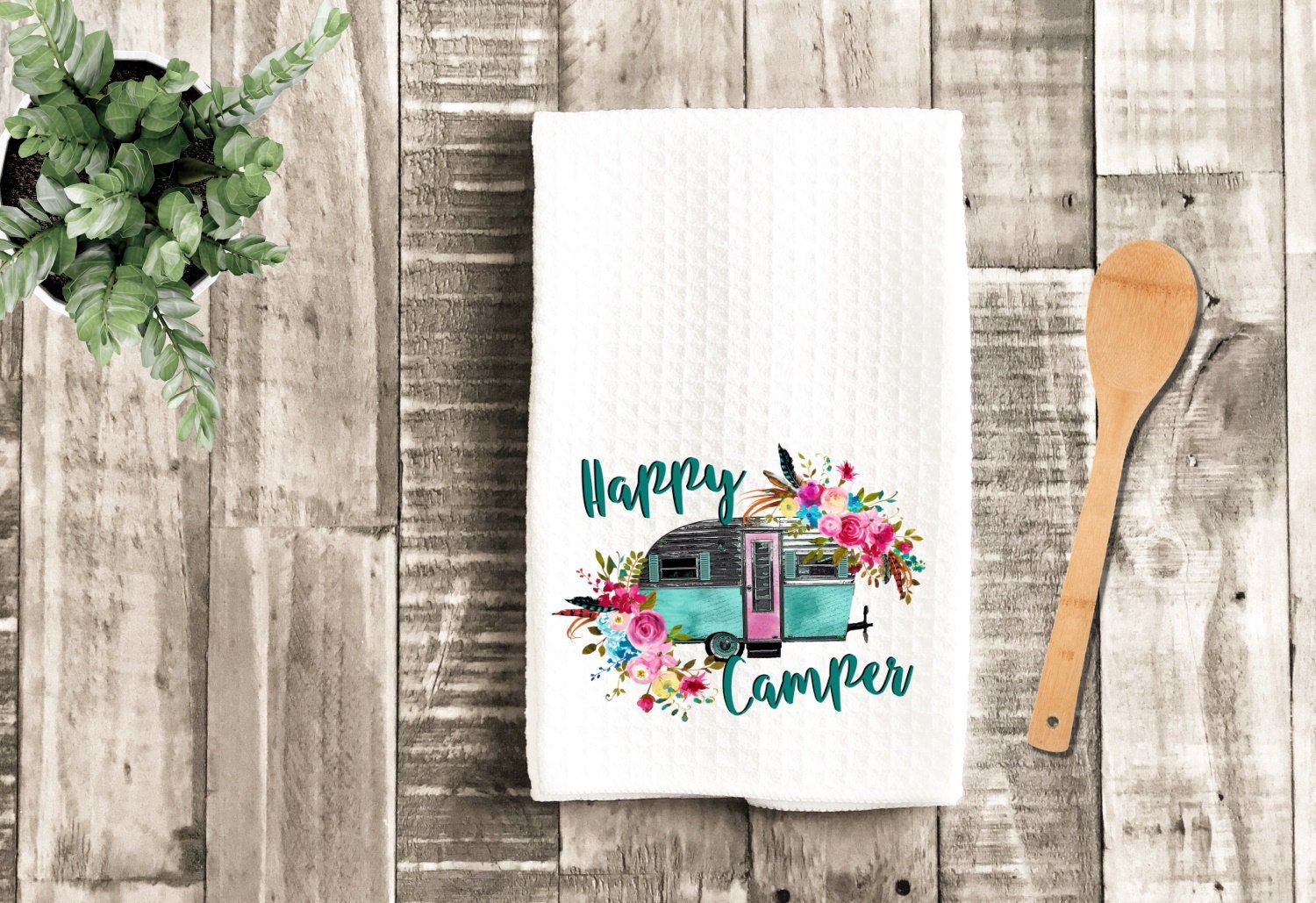 2 Camping Dish Towels Moose Hand Towel RV Camper Kitchen Dishcloth