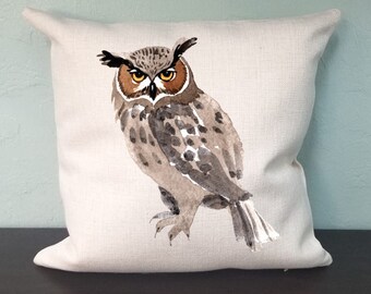 Owl Bird Pillow Cover - Exotic Birds -  Decorations house Decor Throw Farm  Pillow Cover