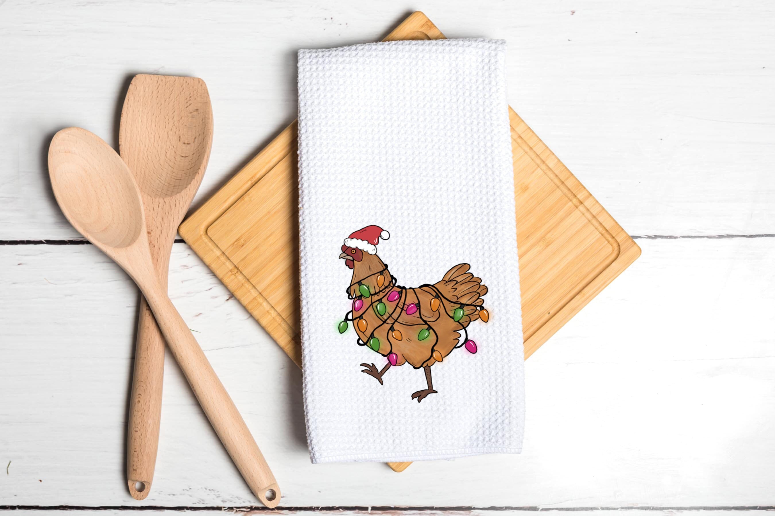 The Hen Delivers Tea Towels - Hand Embroidery Pattern - Shipped