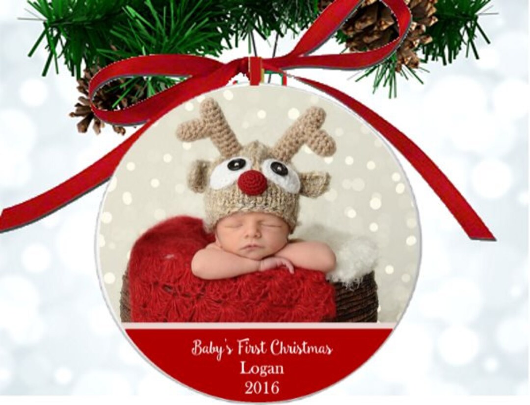 Personalized Baby's First Christmas Photo Ornament, Kids Christmas ...