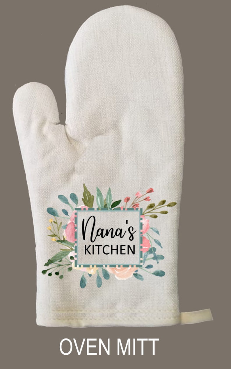 Nana Oven Mitt & Pot Holder Set, Grandma Gift Set Personalized Oven Mitts, Gifts for Mom, Camping RV Oven mitt only