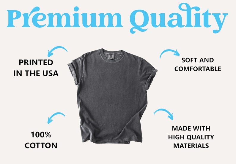 May include: A dark grey t-shirt made from 100% cotton. The shirt is printed in the USA and is soft and comfortable. It is made with high quality materials.