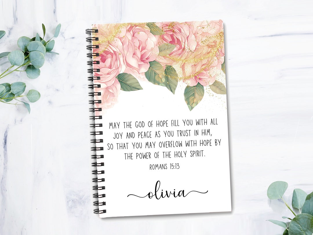 Personalized Bible Verse Spiral Notebook, Personalized Romans Scripture ...