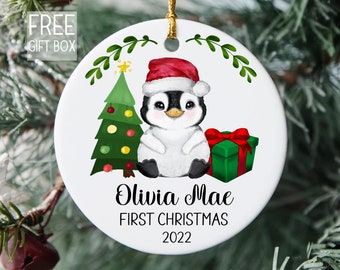 First Christmas Penguin Ornament - Etsy