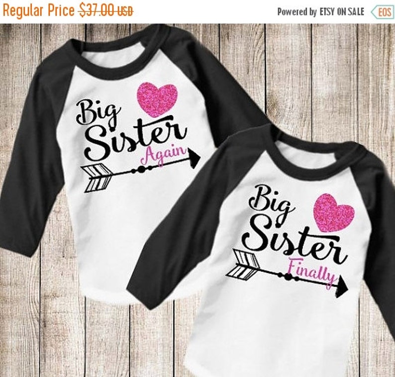 Big Sister Heart Arrow Sibling Long Sleeve Hoodie Shirt Sister Shirt Pregnancy Announcement Shirt Baby Announcement Shirt Big Sis to be