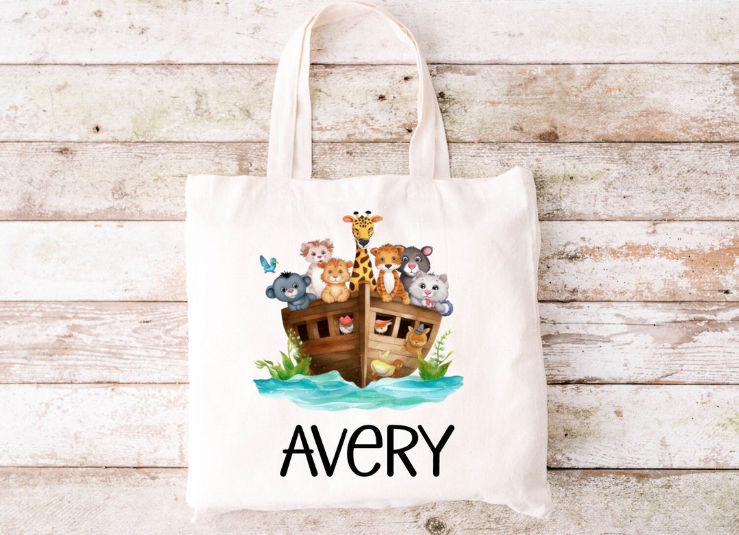 Personalized Safari Animals Kids Tote, Noah's Ark Bag - Etsy