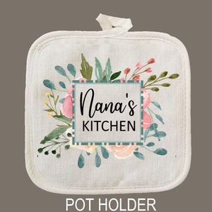 Nana Oven Mitt & Pot Holder Set, Grandma Gift Set Personalized Oven Mitts, Gifts for Mom, Camping RV Pot holder only