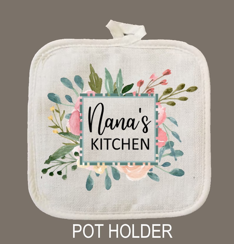 Nana Oven Mitt & Pot Holder Set, Grandma Gift Set Personalized Oven Mitts, Gifts for Mom, Camping RV Pot holder only