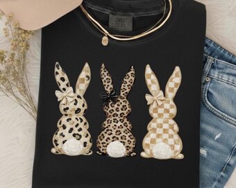Leopard Bunny Rabbits Easter Comfort Colors® T-shirt, Bunnies Animal Print Tshirt