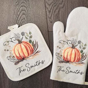 Thanksgiving/Fall Collection Personalized / Monogrammed Oven Mitt