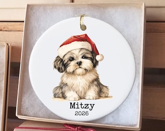 Personalized Shitzu Dog Christmas Ornament, Christmas Tree Puppy Kids Gift Ornaments,