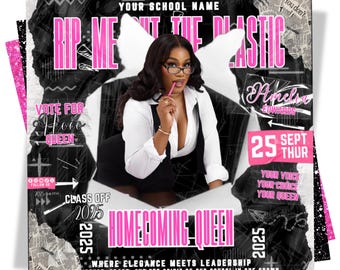 Homecoming Queen Campaign Flyer, Editable Canva Template, Vote For Me Prom Flyer, Dont Be Clueless Prom Voting Flyer Canva, Prom Template