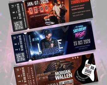 Custom Concert Ticket, Download Digital, Personalize Concert Ticket Souvenir, DIY Editable Canva Template, Birthday Gift Idea, Surprise Gift
