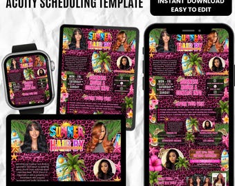 Summer Acuity Scheduling Template Hair Stylist, Branding Kit, Spring Booking Site, Lash Tech Website, Booking Flyer, Canva Esthetician Nail
