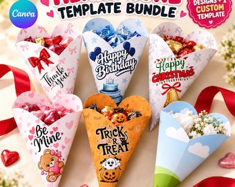 Our Heart Cone Canva Template Bouquet