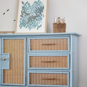 blue wicker dresser Braxton Culler Naples 807-042 Naples Three Drawer Rattan Chest | Braxton Culler | Chest