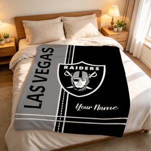 Personlig Las Vegas Raiders-filt, mjuk filt, anpassad namngåva för NFL-fans