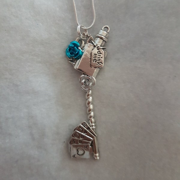 Alice in wonderland inspired  key necklace