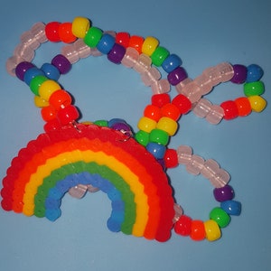 Kandi Rainbow stretch necklace