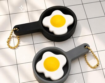 Fried Egg Clicker Keychain