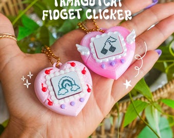 Tamagotchi Heart Clicker Keychain