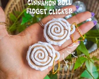 Cinnamon Roll Clicker Keychain