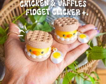 Chicken & Waffles Clicker Keychain