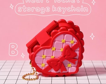 Heart Locket Storage Keychain