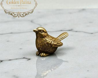ヴィンテージ真鍮製 BIrks 鳥の置物、真鍮鋳造置物、真鍮製鳥の像