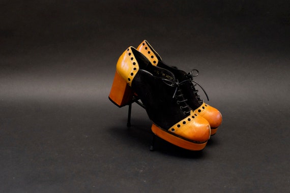 1970s Suede Platforms Shoes Heels Disco