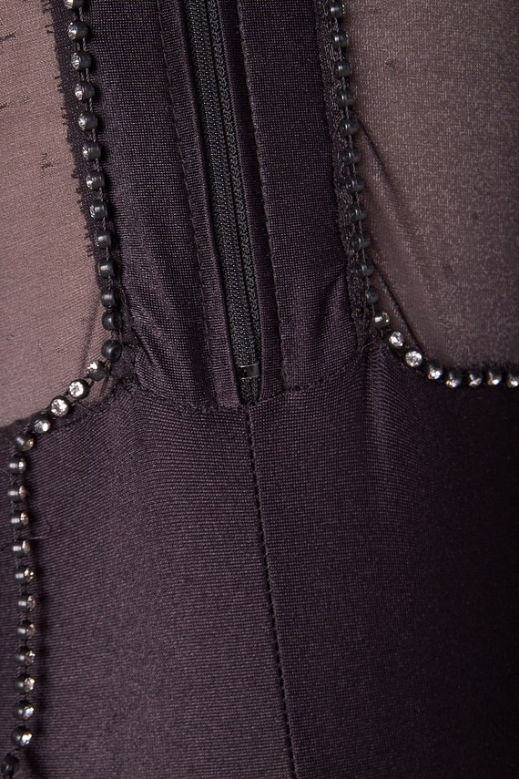 Vintage Black Sheer Stretchy Costume Jumpsuit - image 6