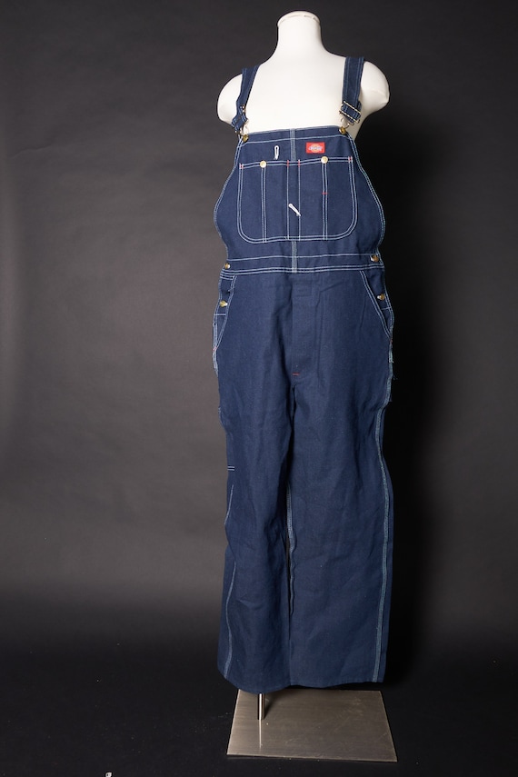 dickies washed denim blue overalls