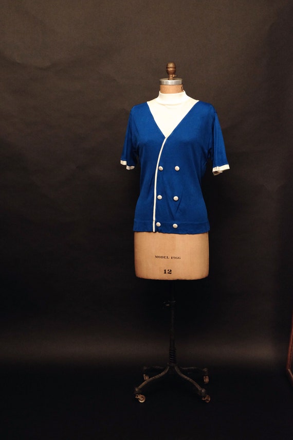Vintage 1960s Mod Mock Turtle Neck Shirt