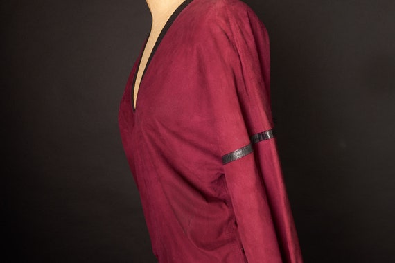 1980s Purple Suede Dress - image 5