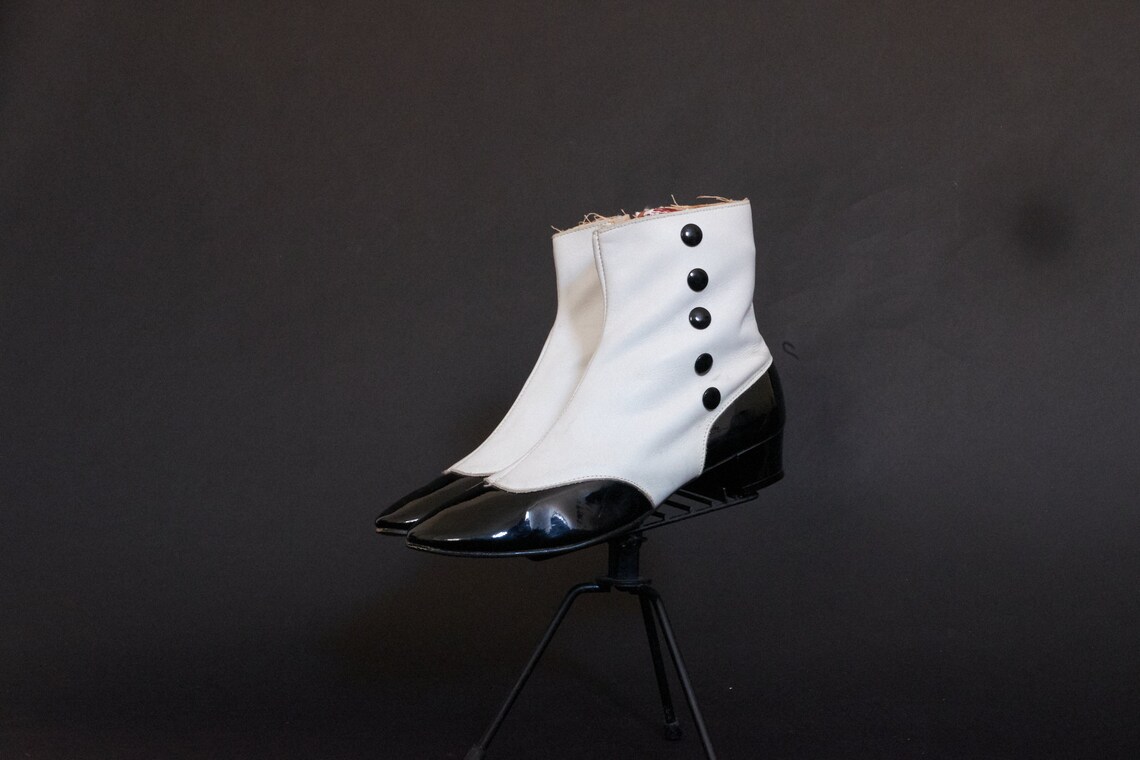 1960s Mod Go Go Black and White Boots - Etsy