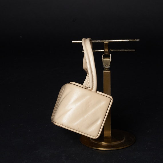 1950s Beige Box Purse Bag - image 1