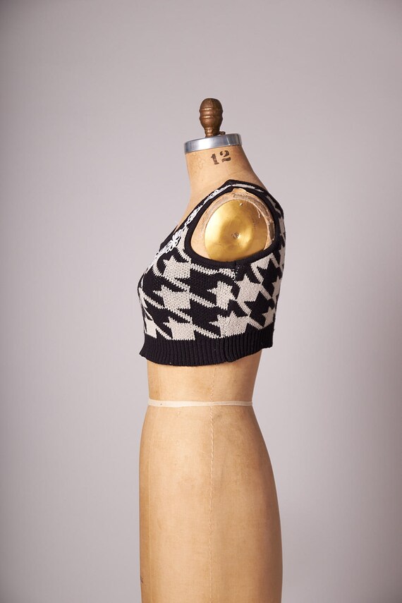 1990s Cropped Houndstooth Sweater - image 2