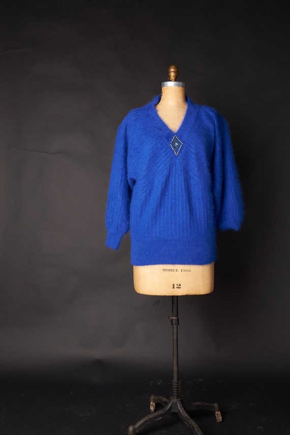 1980s Blue Soft Oversized Sweater - image 1